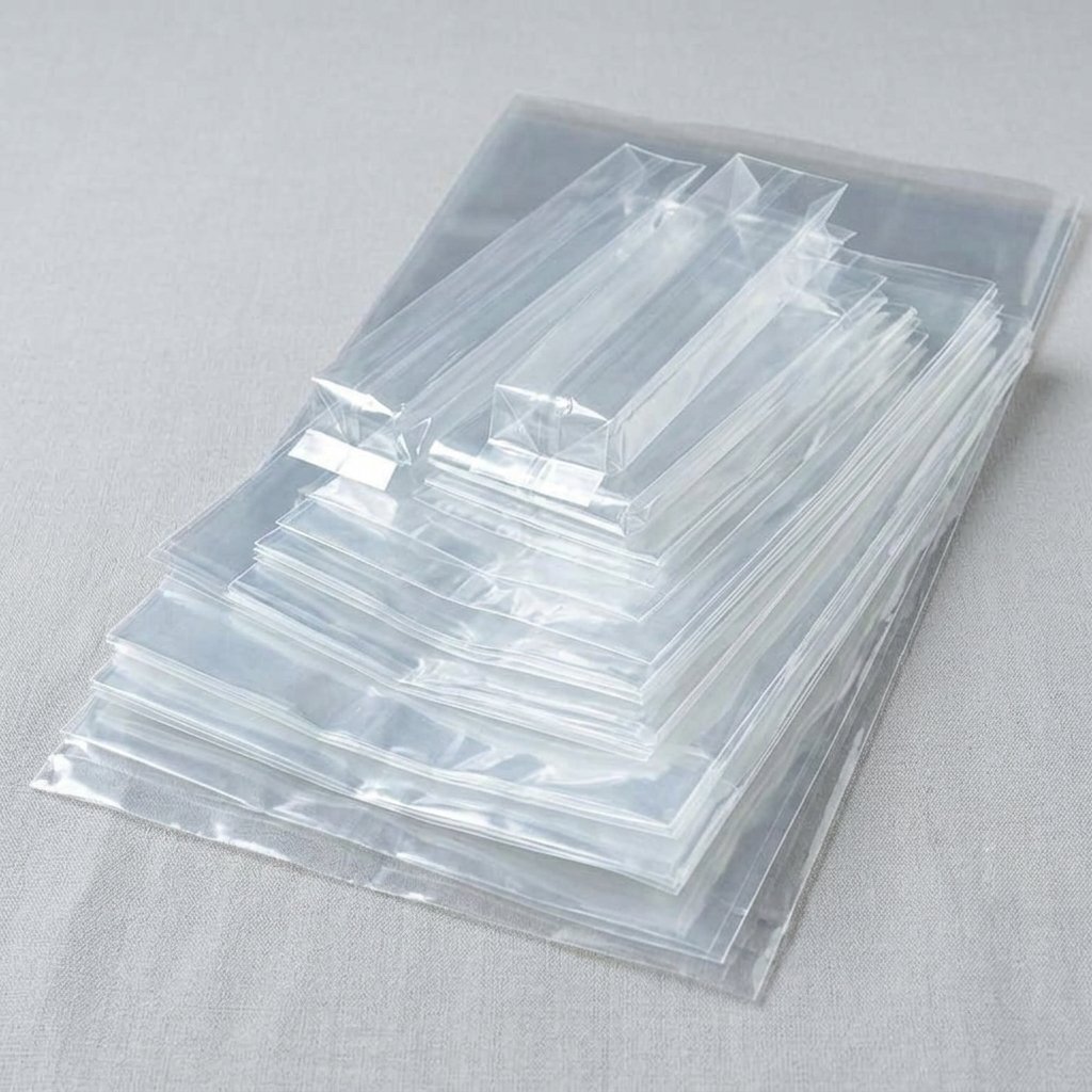 Cellophane_bags_stacked_variations_202606230316 Cellophane Bags (Bread Chocolate & Bakery) - Image 1